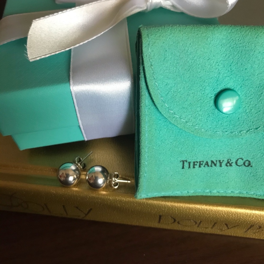 Authentic Tiffany and Company silver ball earrings